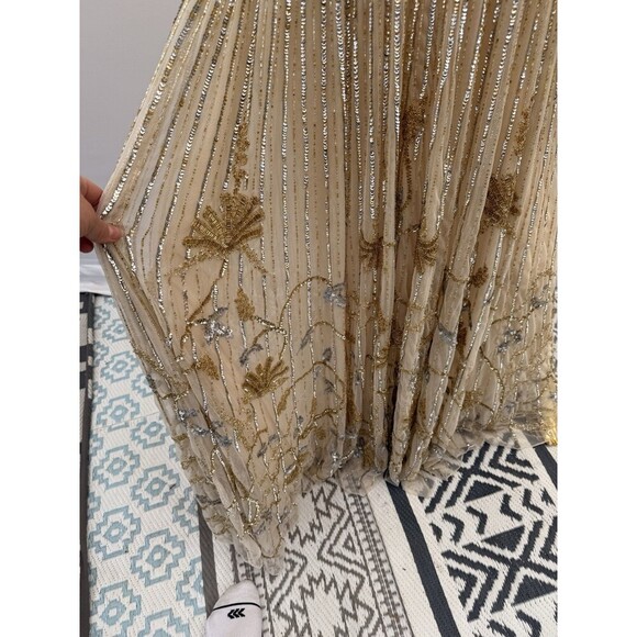 Mac Duggal Sequin Floral Beaded Sleeveless A-Line Gown Size 12 - Picture 7 of 13